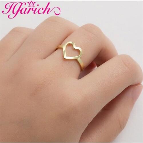 New Design Trendy Stainless Steel Deometry Rings for Women Couple Friends Wedding Party Daily Vintage Heart Star Moon Rings