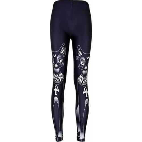 Quality Women Galaxy Cat Printing Female Fitness Lggins Women Black Slim Stretchy Leggings Fro Summer GL1617