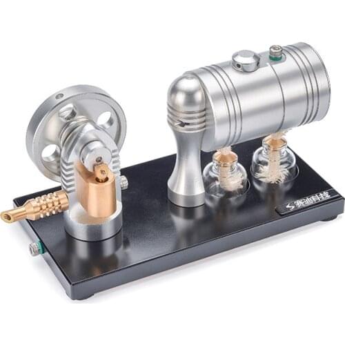Mini Steam engine model Retro stirling steam engine with heating boiler alcohol lamp
