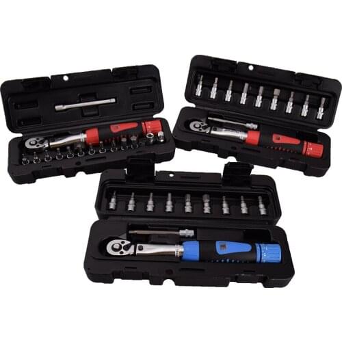 1/4 Bike Torque Wrench Kit Bicycle Ratchet Spanner 2-24nm Bike Repair Tools Set