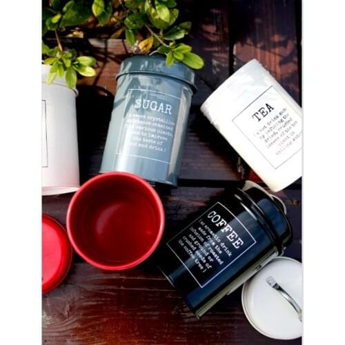 Set of 3 Airtight Kitchen Canister Decorations with Lids, Beige Metal Farmhouse Decor Containers for Sugar Coffee Tea Storage