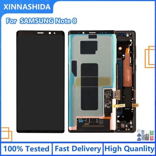 For Samsung Galaxy Note 8 N9500 N9500F N900D N900DS 6.3" LCD Display Tested Touch Screen Frame Assembly