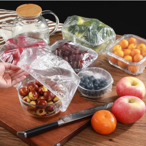 50pcs Disposable Cling Film Cover Household Refrigerator Food Fruit Preservation Cover Dust-proof Plastic Fresh-keeping Kitchen