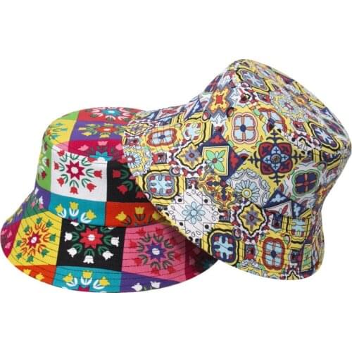 Bucket Hat For Women And Men Ethnic Style Printed Summer Panama Beach Sunbonnet Travel Outdoor Leisure
