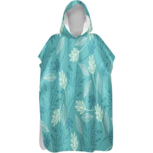 Green leaves Hooded Poncho Quick-drying Beach Bath Towel Kids & Adults Quick Drying Microfiber Swim Pool Wholesale Drop Shipping