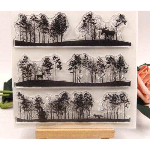 ZFPARTY Forest Transparent clear stamp for DIY Scrapbooking/Card Making/Kids Christmas Fun Decoration Supplies