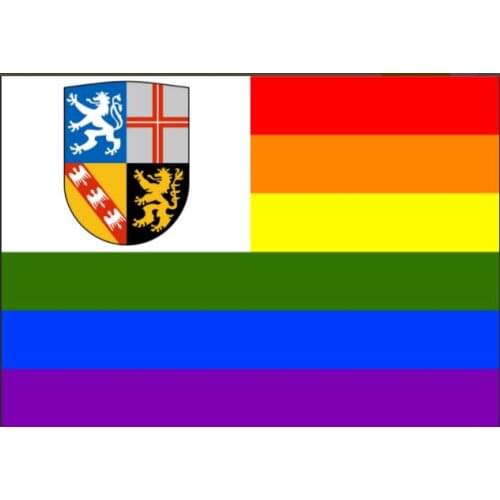 Rainbow pride Flag with Saarland 3x5ft custom any hobby flag banner