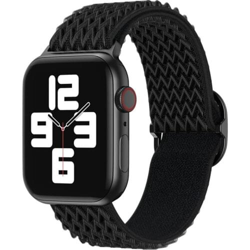 Stretch Elastic Watchbands For Apple Watch 6 Band SE 44mm 40mm Braided Solo Loop Strap For iWatch 5 4 Applewatch 3 42mm 38mm