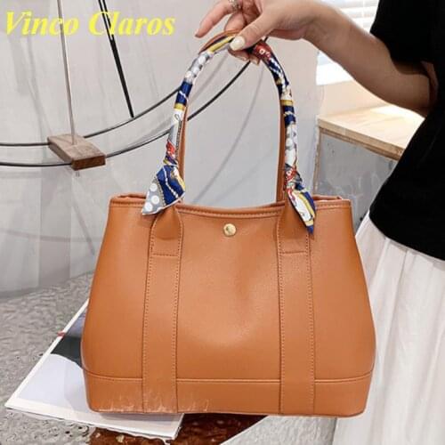 Luxury Brand Handbags Women Silk Scarf Shoulder Messenger Bag Portable Retro Commuter Big Bag 2021 New Large Soft Leather Bolsa