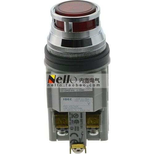[SA]Izumi IDEC 30mm illuminated pushbutton switch guard ALFN22211DNR 24V self-resetting 1NO1NC--3pcs/lot