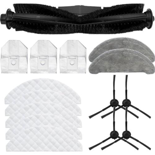 AD-Main Brush Recyclable Mops Cloths Dust Bag Side Brush Parts Accessories for ROIDMI EVE Plus Robot Cleaner Sweeper
