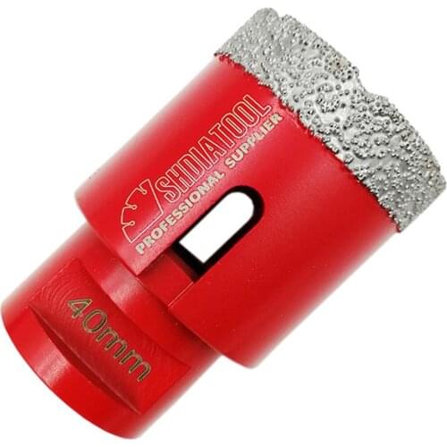 SHDIATOOL Dia 40mm Vacuum brazed diamond drilling core bits porcelain tile hole saw granite marble drill bits M14 thread Crown