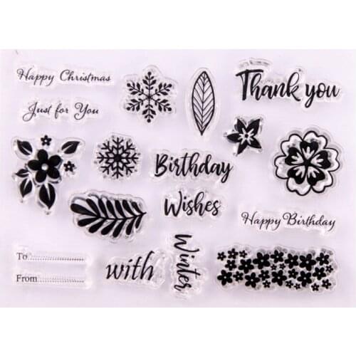 YINISE Silicone Clear Stamps DIES For Scrapbooking STENSICLS FLOWERS DIY PAPER Album Cards MAKING Craft Transparent RUBBER Stamp