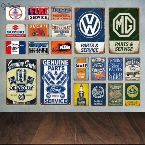 Classic Motor Car Sales Parts Service Vintage Metal Signs Tin Poster Decorative Plates Wall Stickers Pub Bar Garage Decor YA042