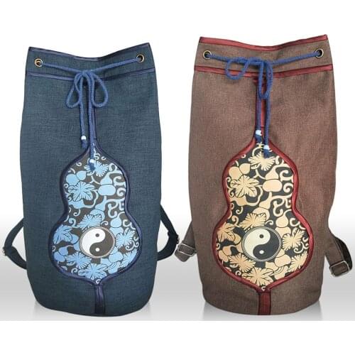 Top quality black/blue/coffee cotton&linen shaolin Monks bag taoist gourd backpack tai chi taoism bags kung fu martial arts bags