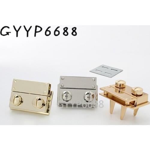 1-5 sets 35x28mm 4 Colors non tarnishing shiny color press lock for purse chain bags twist lock accessories parts