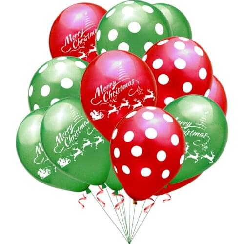 10pcs/lot 12inch red Green Red Santa Claus Reindeer Christmas Latex Air Balloon New Year Party Decoration Christmas Kid Ballon