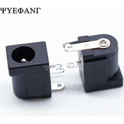 10PCS/LOT DC-005 Black and White DC Power Jack Socket Connector DC005 5.5*2.1mm 2.5mm socket Round the needle