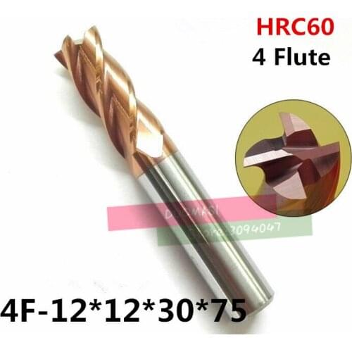 4f-12,hrc60 Carbide End Mill Original Product Square Flatted 4 Flute Coating Factory Sale Cnc Machine Milling Cutter