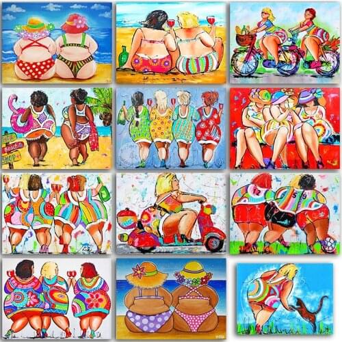 5D DIY Diamond Painting Cartoon Sexy Fat Girl Ladies home decor Full Square&Round Diamond embroidery Cross stitch Diamond mosaic