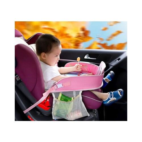 Multifunctional Cartoon Car Safety Seat Tray Waterproof Stroller Holder Kids Toy Food Drink Table Car Baby Seat Table