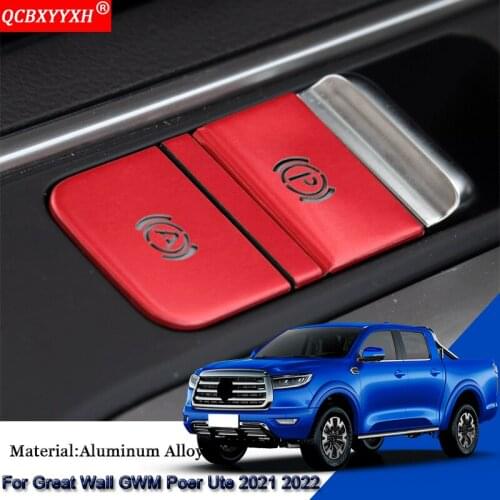 Car Moulding Electronic Handbrake Sequins Multimedia Button Hollow Sequins Sticker For Great Wall Cannon GWM Poer Ute 2021 2022