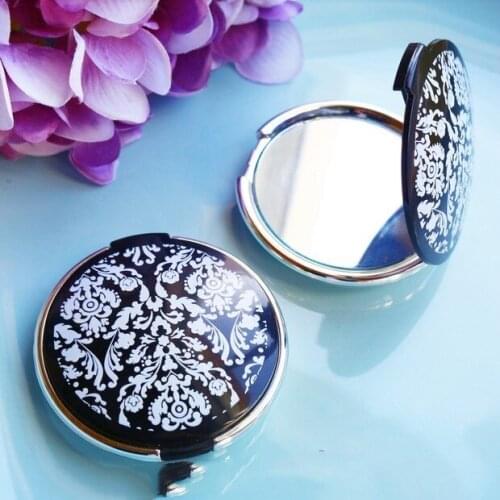 Free Shipping 30pcs/lot Reflections Elegant Black-and-White Mirror Compact wedding favors
