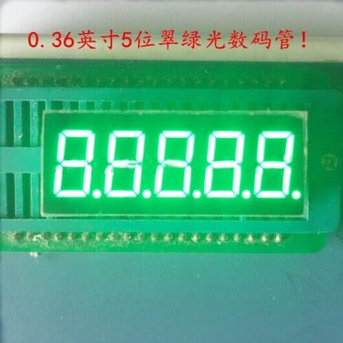 Free Ship Common anode 0.36 inch digital tube 5 bits digital tube led display 0.36inches Emerald digital tube Green