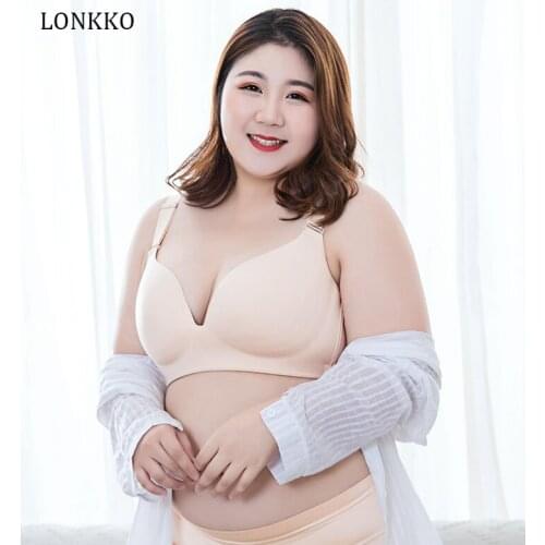 Plus Size Bras For Women Sexy Push Up Wirefree Underwear 34 - 46 D DD E F Cup Comfort Soft Large Size Lingerie Solid Color