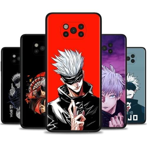 Satoru Gojo Jujutsu Kaisen Phone Case for Xiaomi Poco X3 Pro X3 NFC M3 Pro F3 GT Black Soft Cover Shell Coque