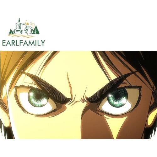 EARLFAMILY 13cm x 7.3cm For Attack on Titan Car Motorcycle Stickers Refrigerator Decal Bumper Cartoon Waterproof Decoration