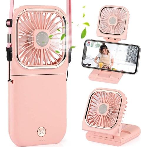 ELOOLE NEW USB Hand-held Fan Silent Standing Fan Charging Dedicated Neck Fan Power Bank Fan Multifunction Portable fan