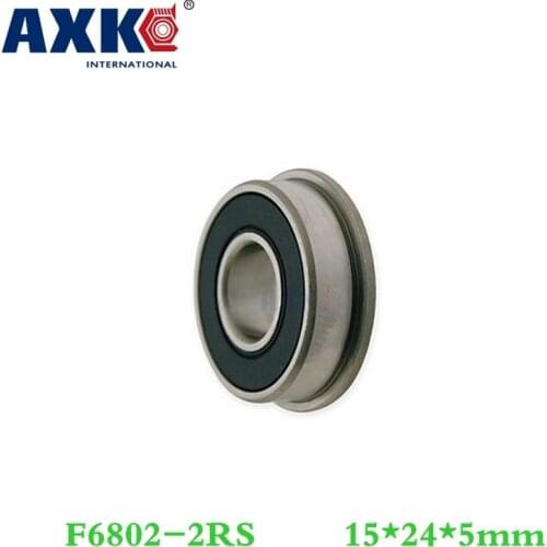 Axk (10pcs) Flange Bearing Thin Wall Deep Groove Ball Bearings F6802-2rs 15*24*26*5*1.1 Mm