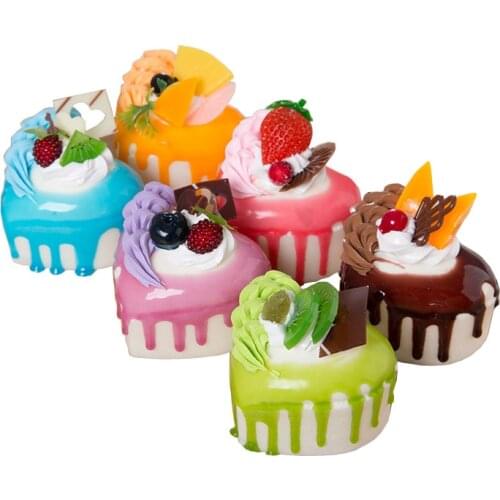 Simulation Cake Artificial Bread PU Lifelike Cream Heart Wedding Dessert Table Decoration Food Photography Props Home Ornaments