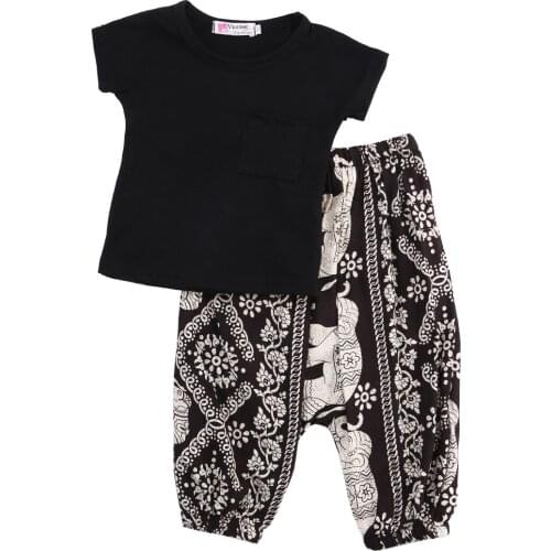 Citgeett 2PCS Toddler Kids Baby Girls Outfits Short Sleeves T-shirt Tops Dress+ Pants Clothes Set 0-5Y