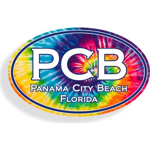 Creative Hot Sale Panama City Beach PCB Sticker Tie Dye Applique Window Bumper Cup Laptop Cooler