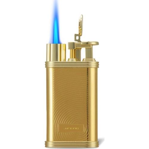 Metal copper creative retro vintage grinding wheel gas refuel cigar lighter