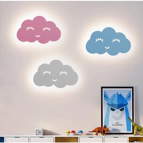 Modern Minimalist Cute Cloud Wall Lamp Childrens Room Bedroom Study Led Lighting