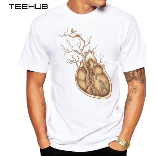 New Arrivals 2019 TEEHUB Cool Mens Fashion Tree of Life Design T-Shirt Short Sleeve O-neck Tops Hipster Tee