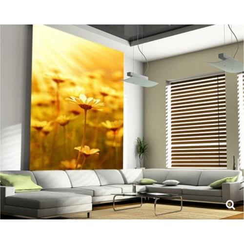 Custom natural landscape wallpaper,Field of Daisies,3D photo mural for living room bedroom dining backdrop waterproof wallpaper
