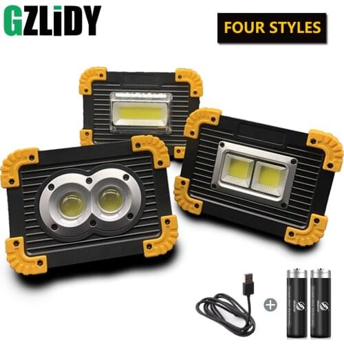 Portable LED Flashlight USB Rechargeable COB Work Light Powerful Waterproof Camping Lantern Super Bright 18650 Torch Floodlight