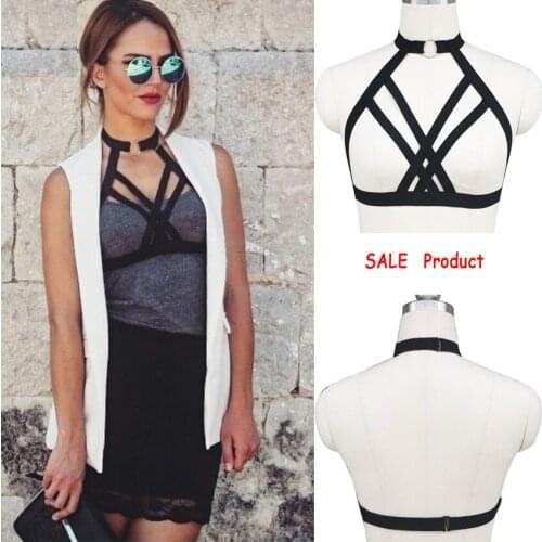 Valentines day gift women sexy harnais femme fetish body harness pastel goth bondage lingerie liguer punk cage bra arnes