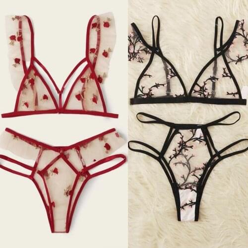 Sexy Lingerie Erotic Sexy Bra Briefs Lace Underwear For Women Plus Size Lenceria Sexi Transparent Bras Set Erotic Underwear