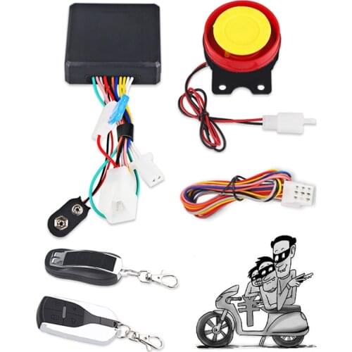 Motorcycle Scooter Alarm System Anti-line Cut Anti-theft 12V Moto Security Alarm Remote Control Engine Start 125db Speaker Wire