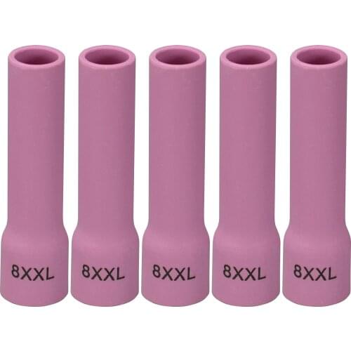 TIG Aluminia Nozzle Ceramic Cup Extra Long 53N61SXXL 8XXL 1/2" (D12.5*76mm ) for SR WP 9 20 25 TIG Welding Torch 5pk