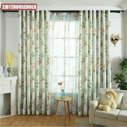Stylish Simplicity Pastoral Style Fresh Printing Curtains Living Room Bedroom Blackout Curtains
