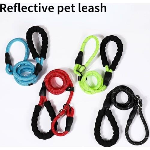Reflective Large Dog Leash Adjustable dog Collar Durable Training Running Rope Strong Lead Rope Labrador Pet Supplies