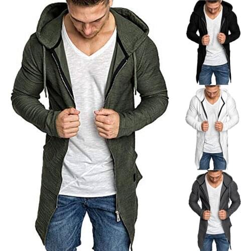 Ropa de hombre 2019 New Stylish Men Splicing Hooded Solid Trench Coat Jacket Cardigan Long Sleeve Outwear Blouse Dropshipping 15