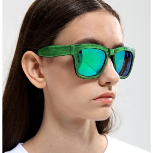 Foreign trade polar wood sunglasses women men 2021 polarized rectangle driving glasses retro polaroid outdoor shopping shade