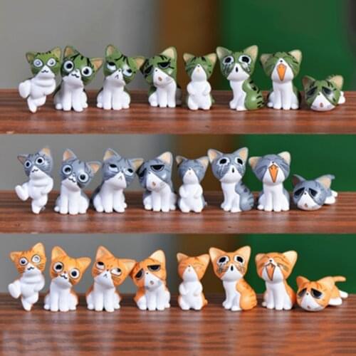 ZOCDOU 1 Piece Rich Expression Cat Kitten Kitty Partner Japan Anime Cartoon Birusu Small Model Statue Crafts Ornament Miniature